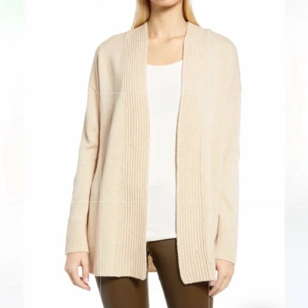 Vince Ribbed Placket Cardigan - Picture 2 of 6